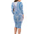 Niue Language Week Family Matching Long Sleeve Bodycon Dress and Hawaiian Shirt The Rock Coconut Crab - Siapo Blue Pastel