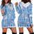 Niue Language Week Hoodie Dress The Rock Coconut Crab - Siapo Blue Pastel