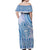 Niue Language Week Off Shoulder Maxi Dress The Rock Coconut Crab - Siapo Blue Pastel