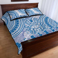 Niue Language Week Quilt Bed Set The Rock Coconut Crab - Siapo Blue Pastel
