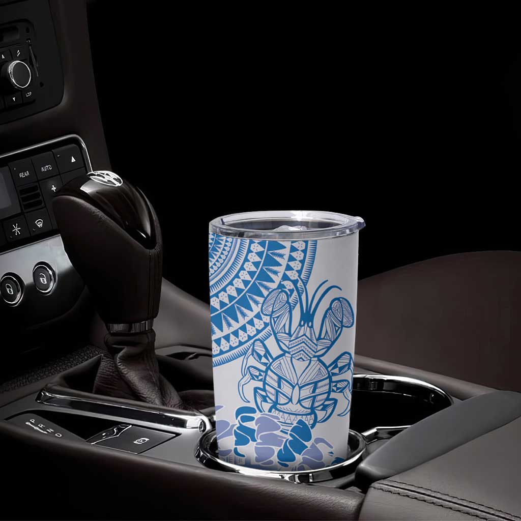 Niue Language Week Tumbler Cup The Rock Coconut Crab - Siapo Blue Pastel