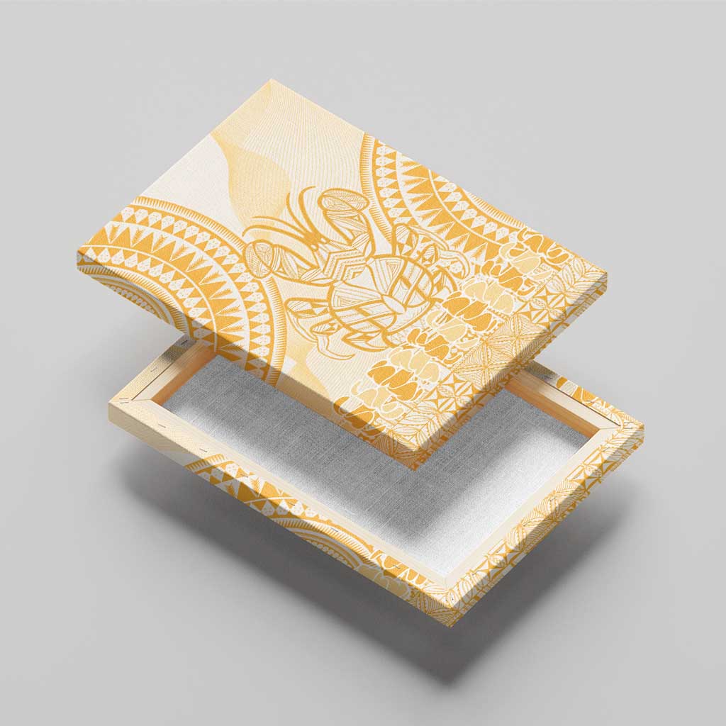 Niue Language Week Canvas Wall Art The Rock Coconut Crab - Siapo Gold Pastel