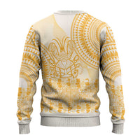 Niue Language Week Ugly Christmas Sweater The Rock Coconut Crab - Siapo Gold Pastel