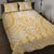 Niue Language Week Quilt Bed Set The Rock Coconut Crab - Siapo Gold Pastel