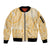 Niue Language Week Sleeve Zip Bomber Jacket The Rock Coconut Crab - Siapo Gold Pastel