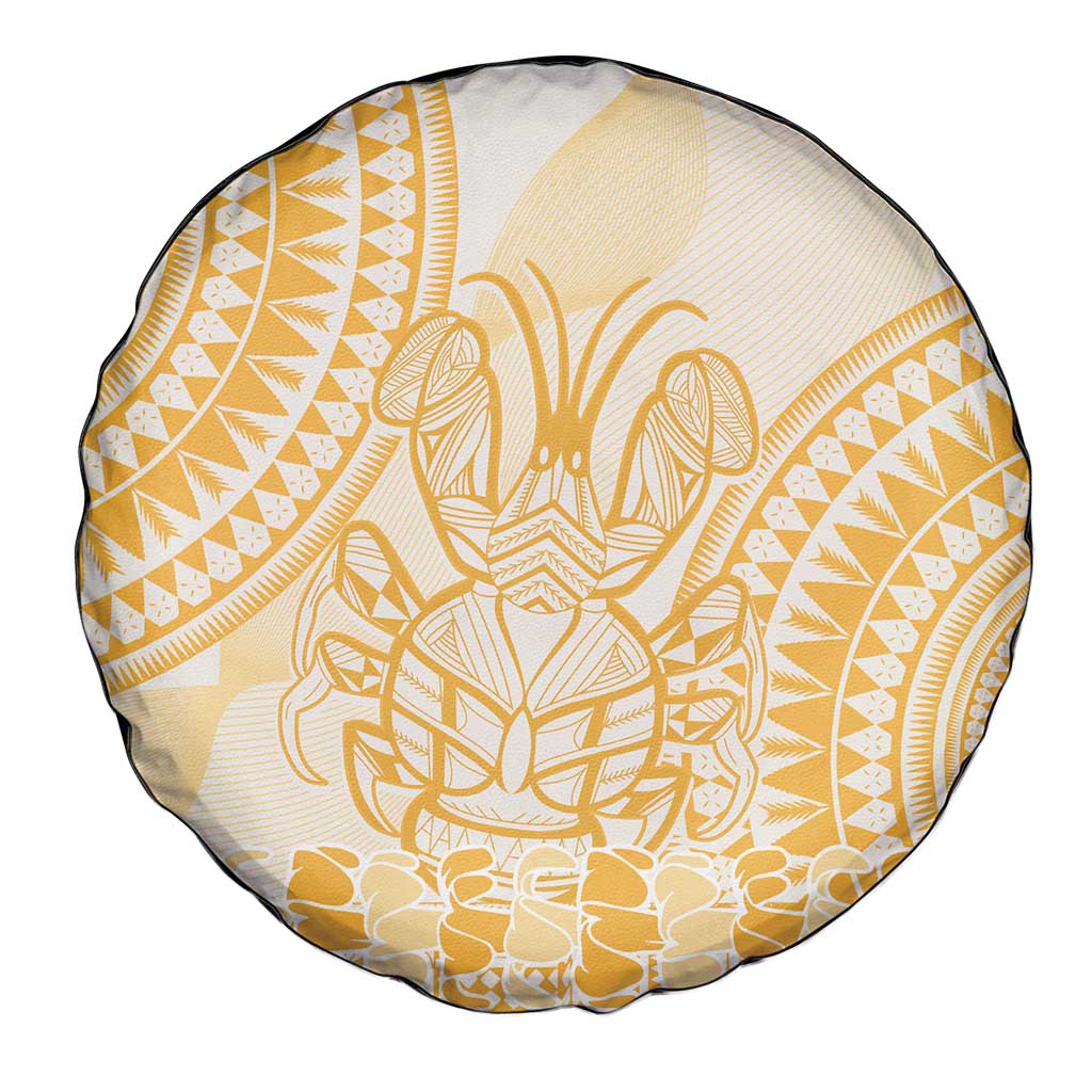 Niue Language Week Spare Tire Cover The Rock Coconut Crab - Siapo Gold Pastel