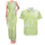 Lime Green Niue Language Week Couples Matching Tank Maxi Dress and Hawaiian Shirt The Rock Coconut Crab - Siapo Pattern