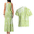 Lime Green Niue Language Week Couples Matching Tank Maxi Dress and Hawaiian Shirt The Rock Coconut Crab - Siapo Pattern