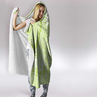 Lime Green Niue Language Week Hooded Blanket The Rock Coconut Crab - Siapo Pattern