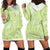 Lime Green Niue Language Week Hoodie Dress The Rock Coconut Crab - Siapo Pattern