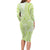 Lime Green Niue Language Week Long Sleeve Bodycon Dress The Rock Coconut Crab - Siapo Pattern