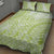 Lime Green Niue Language Week Quilt Bed Set The Rock Coconut Crab - Siapo Pattern