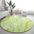 Lime Green Niue Language Week Round Carpet The Rock Coconut Crab - Siapo Pattern