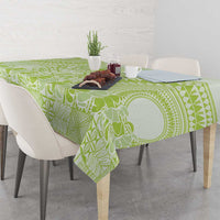 Lime Green Niue Language Week Tablecloth The Rock Coconut Crab - Siapo Pattern
