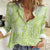 Lime Green Niue Language Week Women Casual Shirt The Rock Coconut Crab - Siapo Pattern
