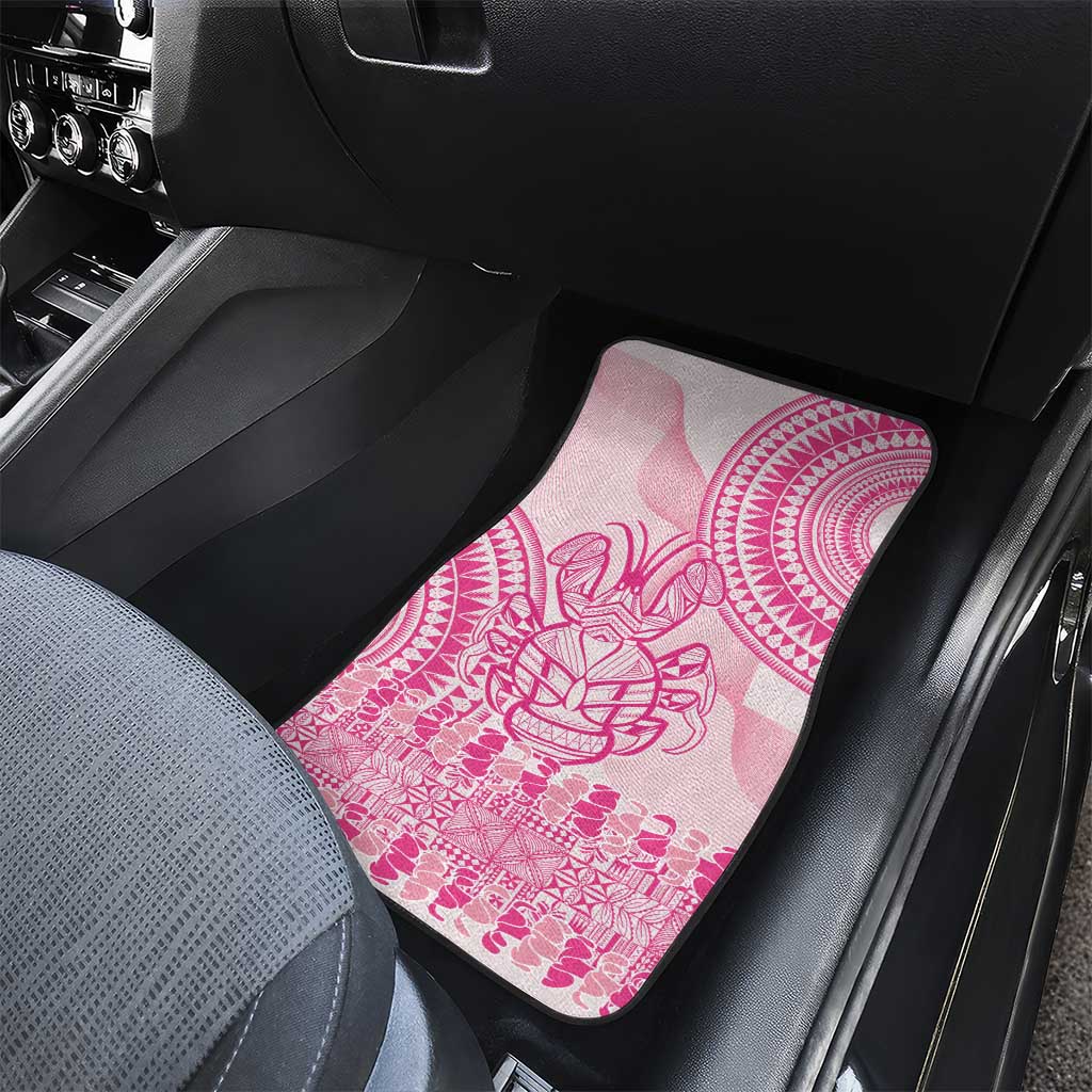 Pink Niue Language Week Car Mats The Rock Coconut Crab - Siapo Pattern