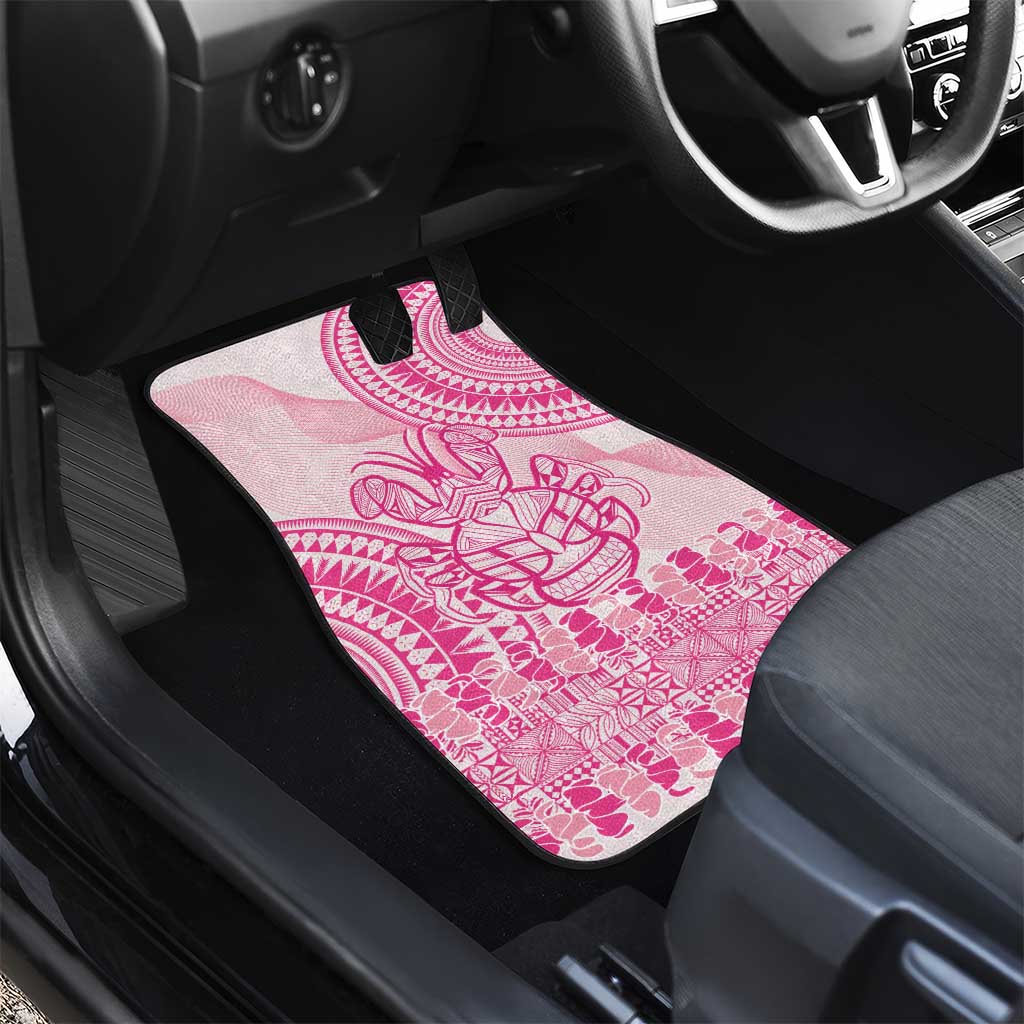 Pink Niue Language Week Car Mats The Rock Coconut Crab - Siapo Pattern