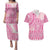 Pink Niue Language Week Couples Matching Puletasi and Hawaiian Shirt The Rock Coconut Crab - Siapo Pattern