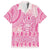 Pink Niue Language Week Family Matching Off Shoulder Short Dress and Hawaiian Shirt The Rock Coconut Crab - Siapo Pattern