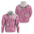 Pink Niue Language Week Hoodie The Rock Coconut Crab - Siapo Pattern