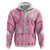 Pink Niue Language Week Hoodie The Rock Coconut Crab - Siapo Pattern