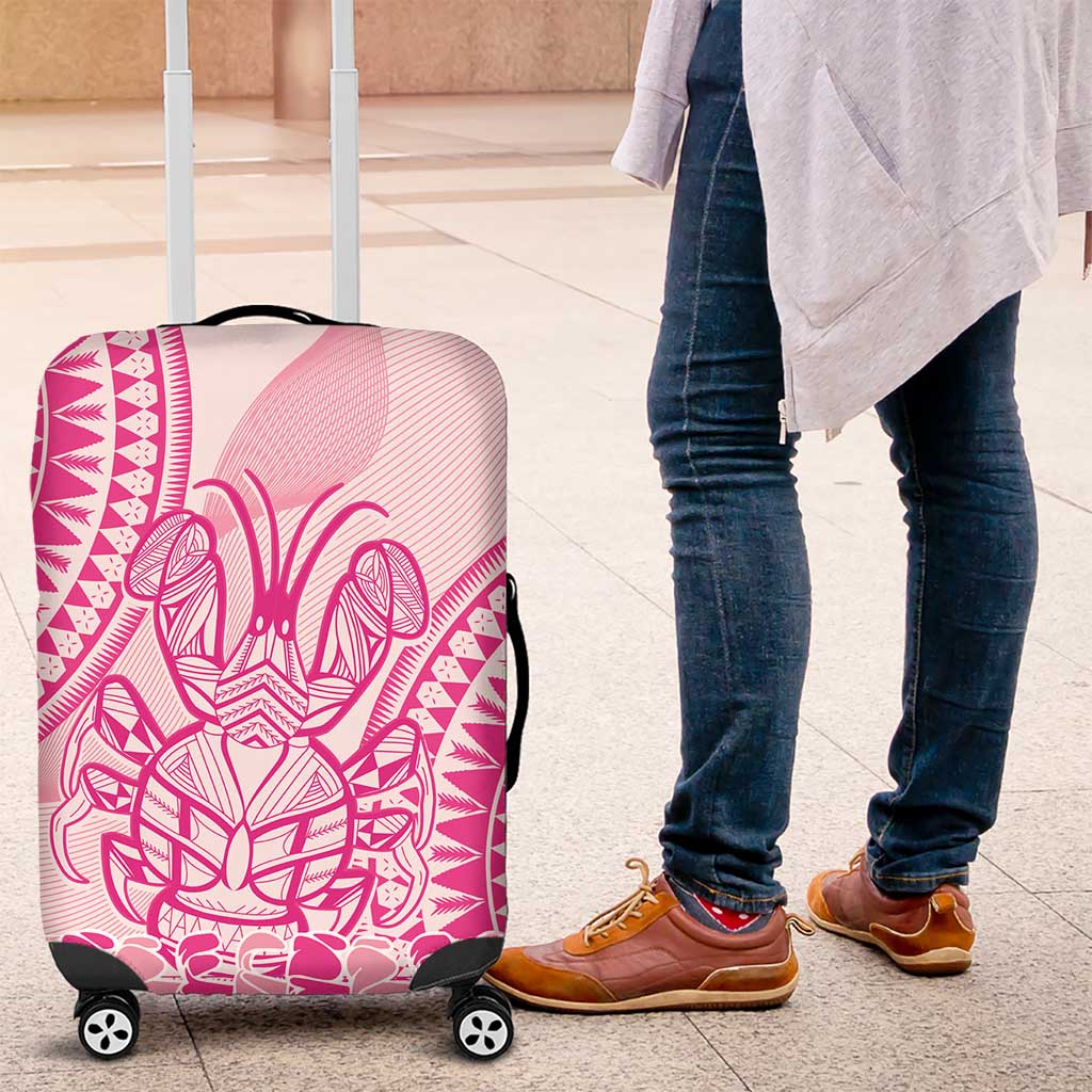 Pink Niue Language Week Luggage Cover The Rock Coconut Crab - Siapo Pattern