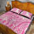 Pink Niue Language Week Quilt Bed Set The Rock Coconut Crab - Siapo Pattern