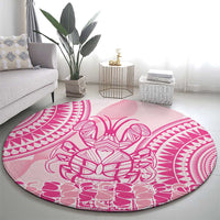 Pink Niue Language Week Round Carpet The Rock Coconut Crab - Siapo Pattern