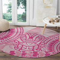 Pink Niue Language Week Round Carpet The Rock Coconut Crab - Siapo Pattern