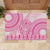 Pink Niue Language Week Rubber Doormat The Rock Coconut Crab - Siapo Pattern