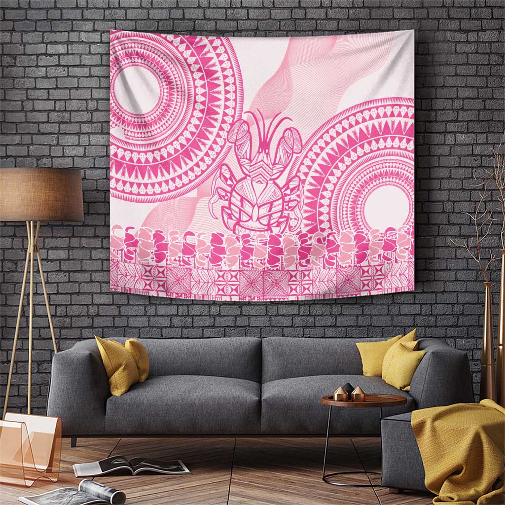 Pink Niue Language Week Tapestry The Rock Coconut Crab - Siapo Pattern