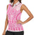 Pink Niue Language Week Women Sleeveless Polo Shirt The Rock Coconut Crab - Siapo Pattern