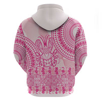 Pink Niue Language Week Zip Hoodie The Rock Coconut Crab - Siapo Pattern