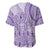 Purple Niue Language Week Baseball Jersey The Rock Coconut Crab - Siapo Pattern