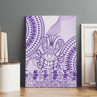 Purple Niue Language Week Canvas Wall Art The Rock Coconut Crab - Siapo Pattern