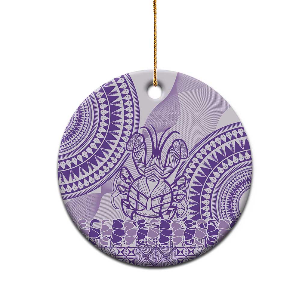 Purple Niue Language Week Ceramic Ornament The Rock Coconut Crab - Siapo Pattern