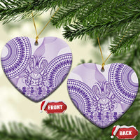 Purple Niue Language Week Ceramic Ornament The Rock Coconut Crab - Siapo Pattern
