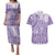 Purple Niue Language Week Couples Matching Puletasi and Hawaiian Shirt The Rock Coconut Crab - Siapo Pattern