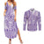 Purple Niue Language Week Couples Matching Summer Maxi Dress and Long Sleeve Button Shirt The Rock Coconut Crab - Siapo Pattern