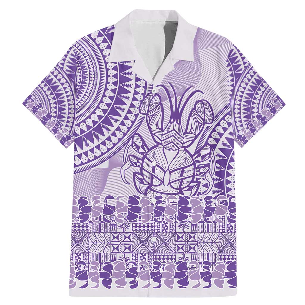 Purple Niue Language Week Family Matching Mermaid Dress and Hawaiian Shirt The Rock Coconut Crab - Siapo Pattern