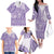 Purple Niue Language Week Family Matching Off The Shoulder Long Sleeve Dress and Hawaiian Shirt The Rock Coconut Crab - Siapo Pattern