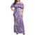 Purple Niue Language Week Family Matching Off Shoulder Maxi Dress and Hawaiian Shirt The Rock Coconut Crab - Siapo Pattern