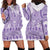 Purple Niue Language Week Hoodie Dress The Rock Coconut Crab - Siapo Pattern