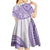 Purple Niue Language Week Kid Short Sleeve Dress The Rock Coconut Crab - Siapo Pattern