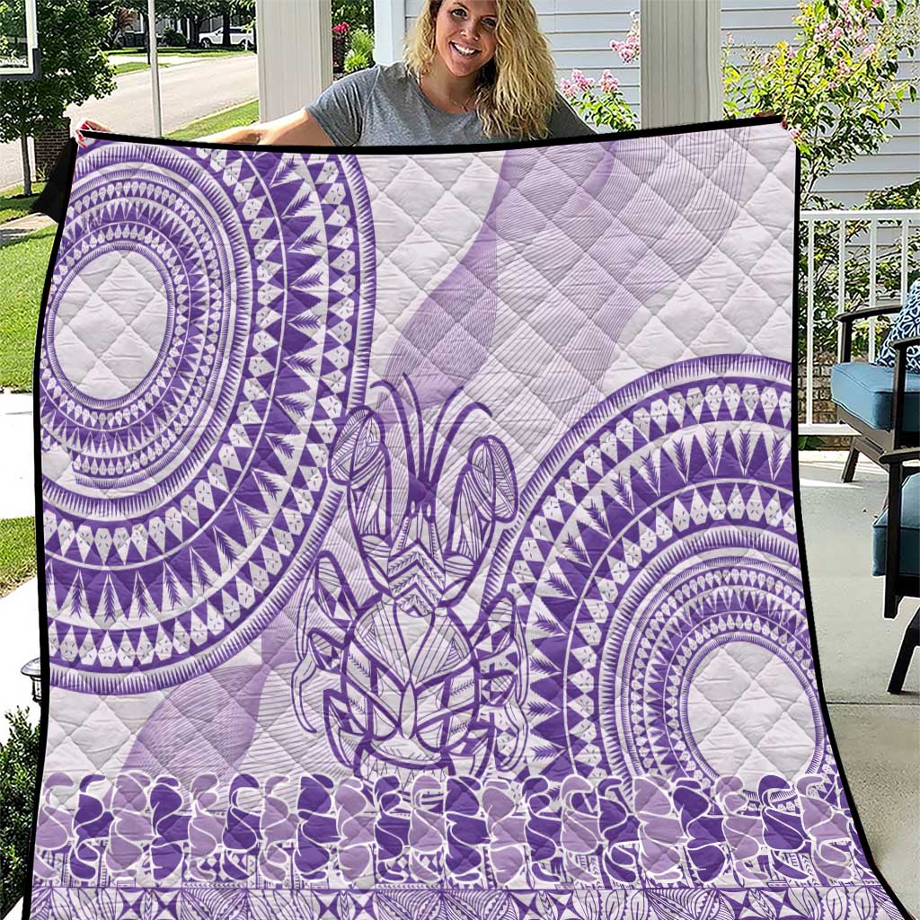 Purple Niue Language Week Quilt The Rock Coconut Crab - Siapo Pattern