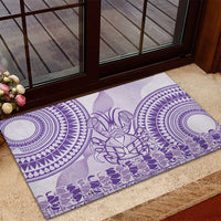 Purple Niue Language Week Rubber Doormat The Rock Coconut Crab - Siapo Pattern