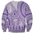 Purple Niue Language Week Sweatshirt The Rock Coconut Crab - Siapo Pattern