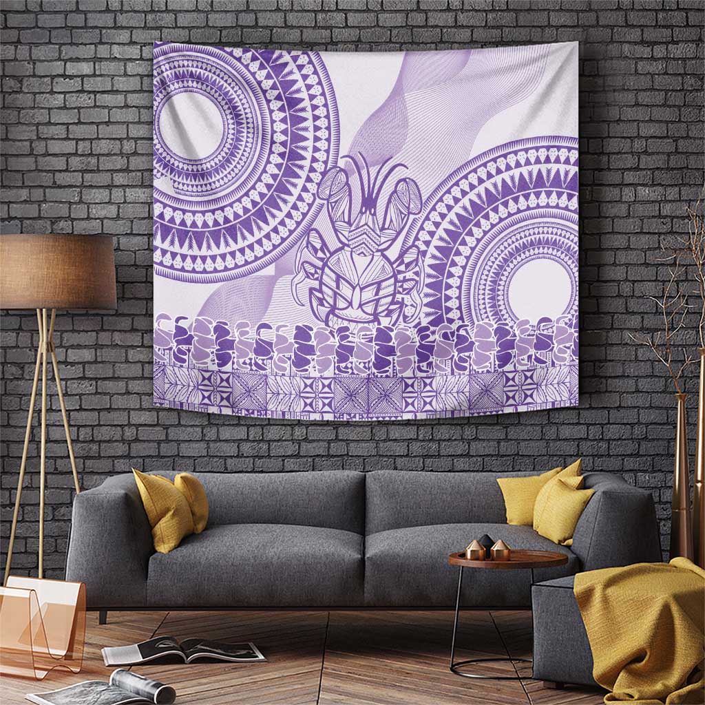 Purple Niue Language Week Tapestry The Rock Coconut Crab - Siapo Pattern