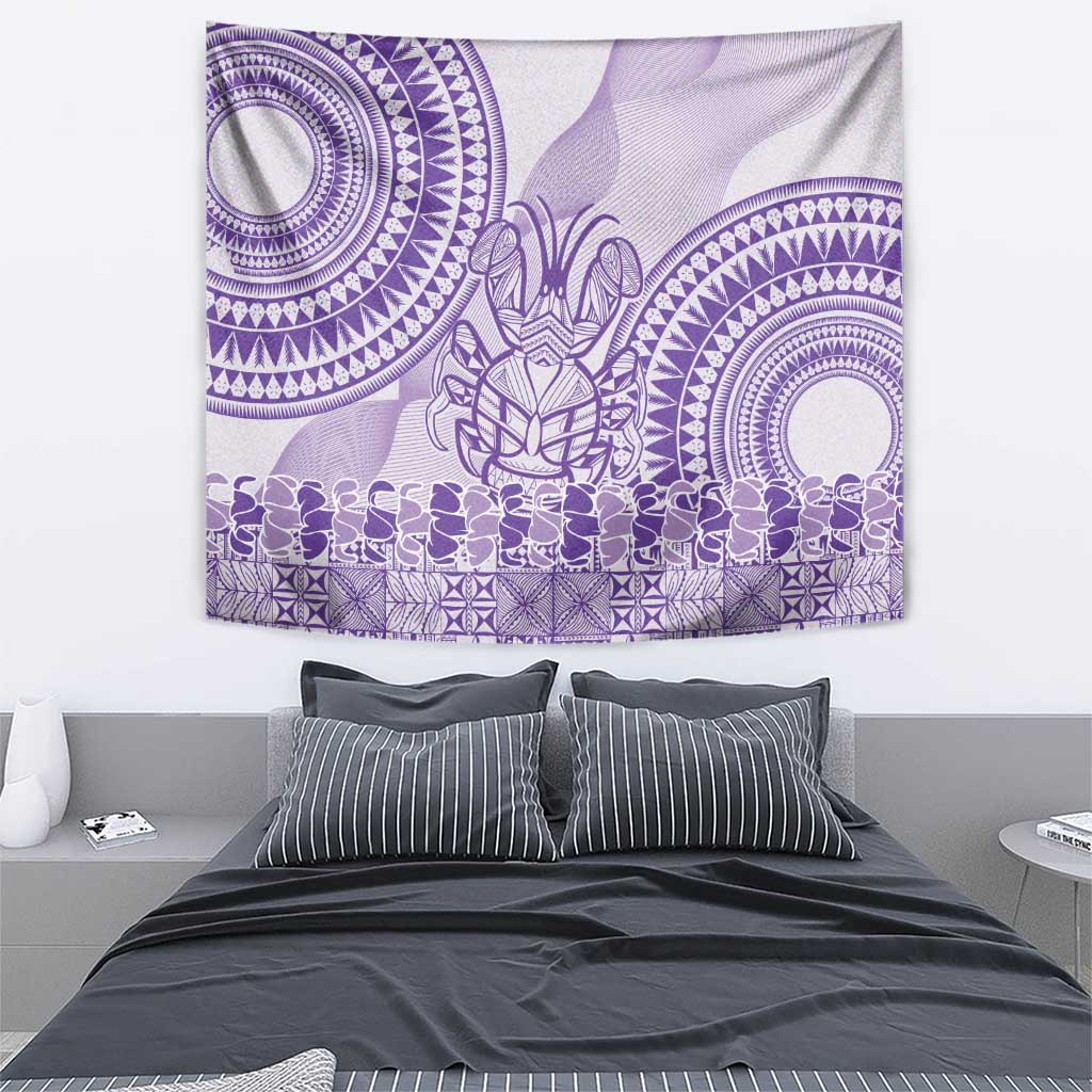 Purple Niue Language Week Tapestry The Rock Coconut Crab - Siapo Pattern