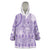 Purple Niue Language Week Wearable Blanket Hoodie The Rock Coconut Crab - Siapo Pattern